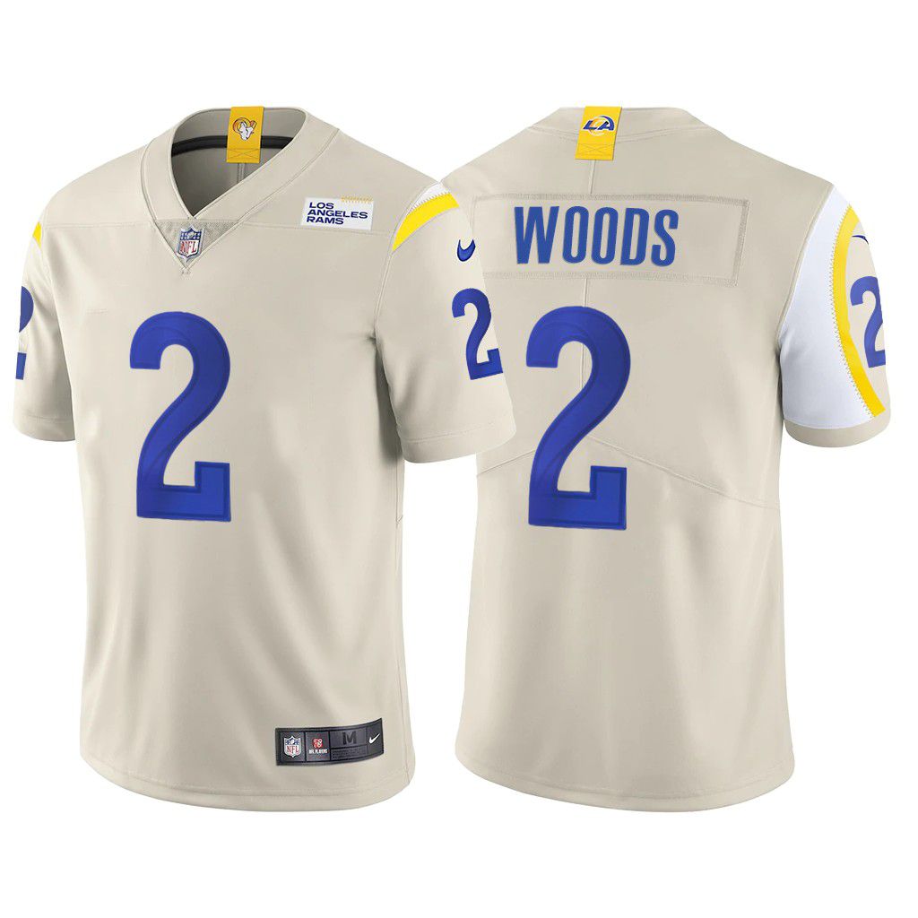 Men Los Angeles Rams #2 Robert Woods Nike Cream Vapor Limited NFL Jersey